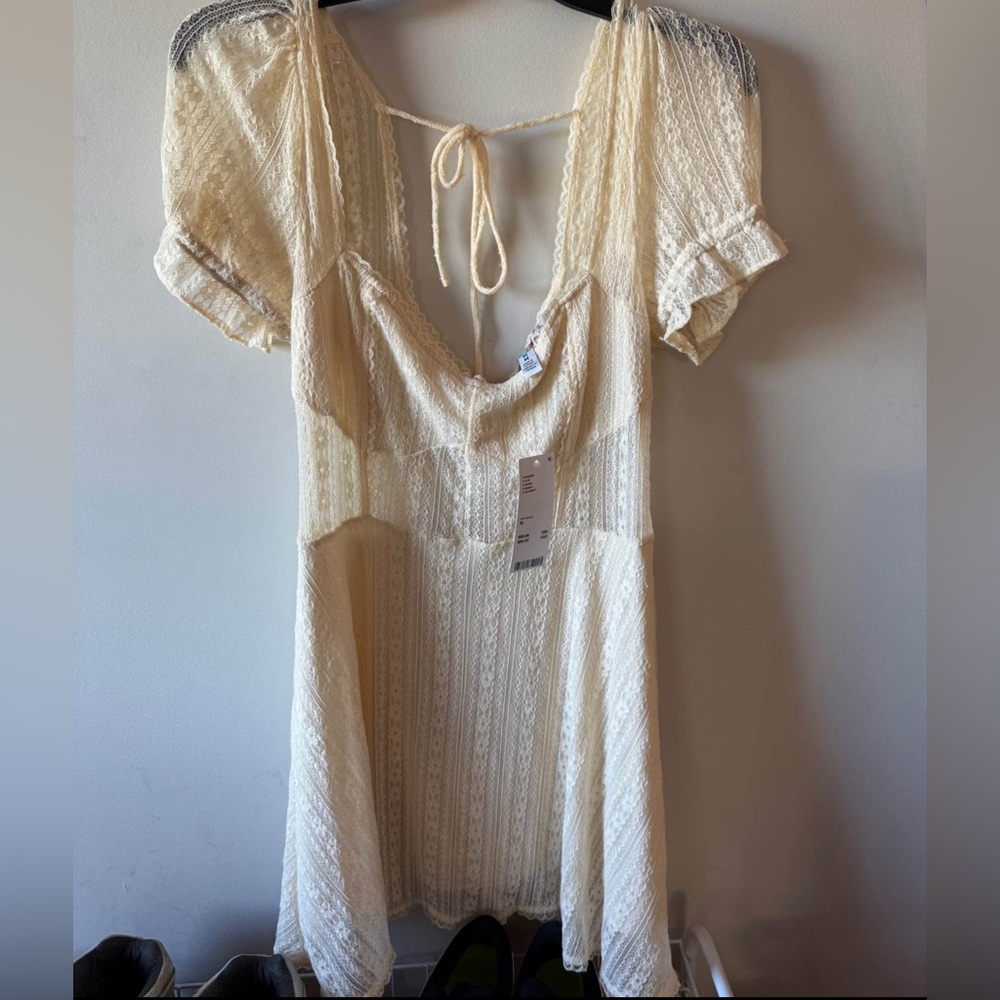 Urban Outfitters Cream Backless Dress